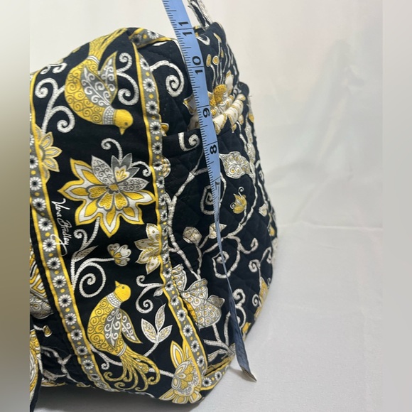 Vera Bradley Large Yellow Bird Duffle Retired Pattern - Black Yellow White - Picture 12 of 14